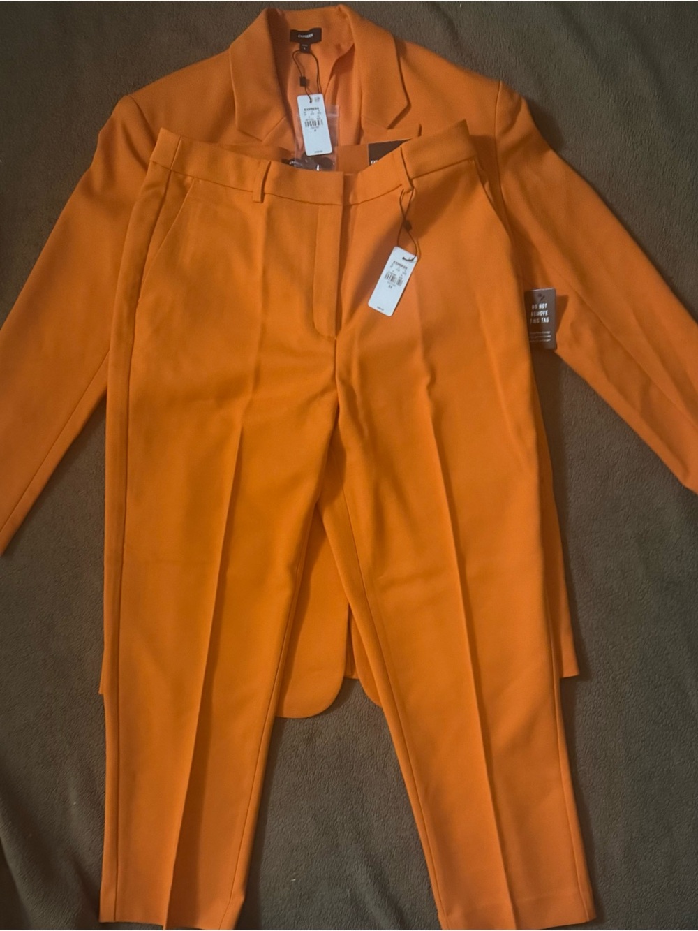 Express Bright Orange Tailored Suit Trousers